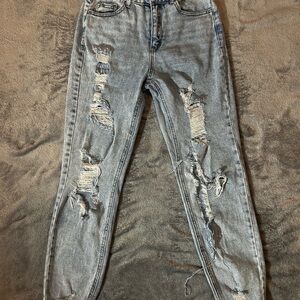 Tinseltown Ripped Gray Skinny Jeans